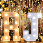 Pooqla 3FT Light Up Marquee Letters, Cool White and Warm White LED Large Lighted Marquee Letters, Giant Mosaic Letter Sign for Balloons Birthday Anniversary Wedding Party Decoration, Decor T