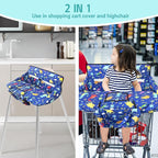 Shopping Cart Cover for Baby,2-in-1 High Chair Cover with Portable Cloth Bag,Cart Seat Pad for Babies Grocery Cushion Cover Restaurant,Suitable for All Supermarkets