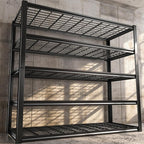 REIBII 48.2'' W Garage Shelving, 3010LBS Storage Shelves Heavy Duty, 5 Tier Adjustable Metal Shelving Unit for Warehouse, Garage, Basement, 48.2" W x 24.5" D x 72" H