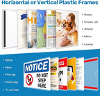 Magnetic Frames 11 x 17 Sign Holder Wall Mount 10 Pack, Rigid Clear Plastic Sign Holder with Magnet & Adhesive, Door Paper Holder for Refrigerator, Locker, Metal, Whiteboards, Windows