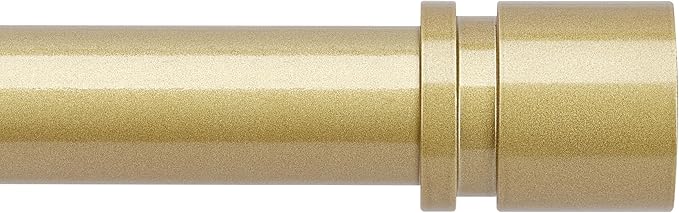 Curtain Rods for Windows 16 to 170 Inches Adjustable Length 1 Inch Diameter Window Curtain Rod with Aluminium Finials, Flash Gold