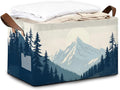 Decorative 32L Blue Misty Forest Storage Bins with Handles, Organization and Storage, Cube Storage Organizer for Hamper, Nursery