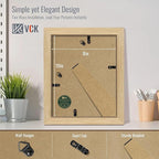 VCK 8x10 Picture Frame 5 Pack - Natural Oak, High-End Wood Poster Frames with Tempered Glass, Display 5x7 Photo with Mat or 8x10 without Mat, Art Gallery-Quality, Wall Hanging/Tabletop, Natural Oak