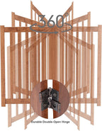 LZRS Freestanding Dog Gate 30 inch Tall - 3 Panels Solid Wooden Pet Gate for Doorways, Stairs & Hallways, Expandable & Foldable with Support Feet，Indoor Use,Oak