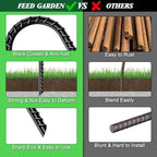 FEED GARDEN 12 Inch 16 Pack Rebar Stakes Heavy Duty J Hook, Galvanized Ground Stakes Tent Stakes Steel Ground Anchors, Chain Link Fence Stakes, Trampoline Stakes, Black