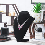 Necklace Display Stand for Selling, Necklace Holder Organizer, Jewelry Display for Vendors,Velvet Chain Jewelry Bust Holder Organizer (4, Black)