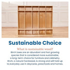 ECR4Kids 5-Section Coat Locker with Bench, Classroom Furniture, Natural
