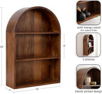 Kate and Laurel Arcott Modern Arched Wall Shelf, 18 x 26, Walnut Brown, Transitional Arch Wall Shelves for Over-The-Toilet Storage or Entryway Storage Shel