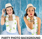 10 Pack Foil Curtain Backdrop Blue Metallic Tinsel Foil Fringe Curtains Photo Booth Props for Birthday Wedding Engagement Baby Shower Bachelorette Christmas Holiday Celebration Party Decorations