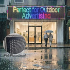 P10 Large Programmable LED Scrolling Sign 77”X20”, Bright Outdoor Digital Signs Waterproof, Full Color Led Open Signs for Business Advertising, Restaurant, School, Commerce, WiFi Control Electronic Message Display Board