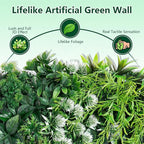 16PCS Grass Wall Panels, 20"x20" Artificial Ivy Privacy Fence Screen, UV-Anti Faux Boxwood Grass Wall Panels for Garden Patio Balcony