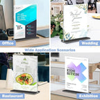 Acrylic Sign Holder 8.5 x 11, 24 Pack Clear Double-Sided Acrylic Display Stand for Vertical Tabletop Use, Perfect for Menus, Flyers, and Paper in Restaurants, Hotels, Office