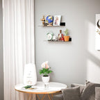 17 Inches Acrylic Wall Shelves 2 Pack, Floating Shelf for Wall Mounting, Acrylic Display Ledges for Funko Pop Figures, Home Décor, Living Room, Gaming Room, Plants(17 inch, Black)
