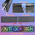P10 Scrolling Programmable Led Sign For Business Custom Banner Advertising Outdoor Open Digital Led Display Screen Message Board Wifi Control High Brightness Neon Sign 77"X14"