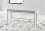 Signature Design by Ashley Robbinsdale 49" Counter Height Dining Bench, Antique White