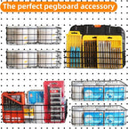4 Pack Pegboard Baskets Hooks Set, Square Style 4 Size Peg Board Organizer Basket Bins Accessories for Workbench,Garage Storage,Tool Hanger
