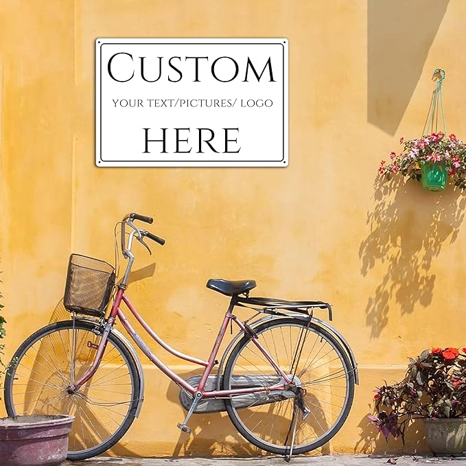 Custom Sign,make your own sign custom，Aluminum Weatherproof Metal Sign Multiple Sizes, Visible at night, single or double-sided, wear-resistant，Business, Workplace, office, Home, Delivery Signs(18*14 Inch)