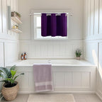 ChrisDowa Blackout Curtains 36 Inches Long for Living Room, Grommet Thermal Insulated Room Darkening Curtains for Bedroom (1 Panel Set, Royal Purple, 42W x 36L)