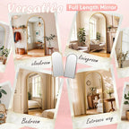 Full Length Mirror, 71" x 28" Arched Full Body Mirror Large Standing Floor Mirrors, Mirrors for Bedroom, Bathroom, Living Room Standing or Wall Leaning, Gold
