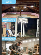 HYPERLITE Construction String Lights 100FT: 10 Bulbs String Work Lights with Climbing Hooks - IP65 Waterproof Linkable LED String Lights for Job Site Attic Renovation Crawlspace Lighting