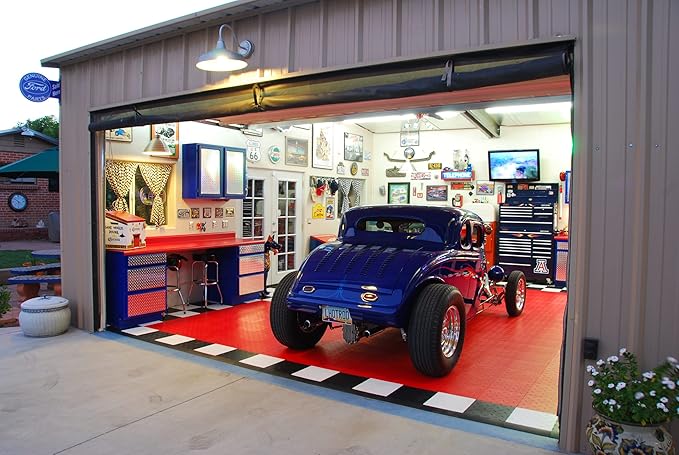 Big Floors Male Transition Edge Kit, Durable Interlocking Modular Garage Floor Edging, Compatible with RaceDeck, GarageTrac and GarageDeck Products, (11 Piece), Graphite