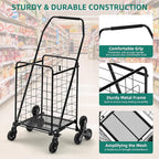 YITAHOME Folding Stair Climber Cart, 360° Swivel Wheels & Tri-Wheel Design, Heavy Duty Utility Cart for Shopping, Laundry, Travel & Stairs, Ideal for Seniors