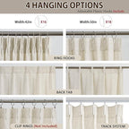 RAIN CITY Natural Pinch Pleated Curtains 120 Inches Long Set of 2, Linen Drapes Back Tab with Hooks,Light Filtering Window Curtain Panels for Living Room 42 Width 120 Length 10 FT