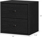 FUSUNBAO Magic DIY Cube Storage Organizer Stackable Cubes for Home Books Clothes Toy-Modular Cubby Storage System-Office Cubical-Bookcase Closet (Black, Drawer Cube)