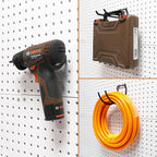 HUHOLE Pegboard Drill Holder, Peg Board Tool Utility Hooks, 24 Pack Heavy Duty Pegboard Tool Holder for Power Tools, Drill, Hammer, Cord, Fit for 1/4" Pegboard (24PC)
