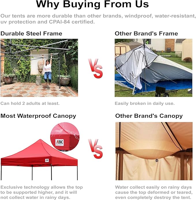ABCCANOPY Patio Pop Up Canopy Tent 10x15 Commercial-Series (Pink)