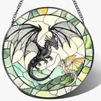 Stained Glass Window Hanging, Pauyadu 8 Inch Dragon Suncatcher Ornament, Stained Glass Suncatcher, Window Decor, Dragon Lovers Gifts, Gifts for Women, Men, and Friends