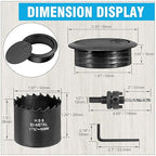 2" Spring Desk Grommet, JTemgle Plastic Cable Hole Cover with Hole Saw Computer Table Cord Wire Organizer Caps Desktop Cord Management for Home Office TV Stands Tabletops - Black, 13 Pcs