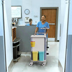 Medical Rolling Crash Cart with Accessories-CPR Board, IV Pole, O2 Holder, Trash Bin, Drawers with Dividers, Mobile Medical Cart for Clinic, Hospital, Nursing Center, Salon, 24.6”Wx19.1”Dx37.1”H