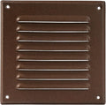 Vent Systems - 5 x 5 Inch (Inner) Brown Metal Square Soffit Air Vent Grille Cover, Register Vent Deflector Louver Built-in Mesh HVAC for Bathroom Home Office Kitchen 6.5" x 6.5" (Outer)