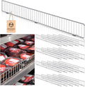 20 Pcs Retail Gondola Shelf Front Wire Fence Guard Rail 48" X 3" Sturdy Metal Supermarket Guardrail Chrome Commodity Organization Baffle Display Enhancer for Retail Stores Fruit Fresh Food