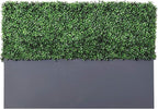 AGPL Upgraded Artificial Boxwood Hedge Wall with Gray Color Planter Box (33.5" Height 48" Width 12" Deep) …Outdoor and Indoor Panels for Patio,Balcony,Restaurant,Garden,Party Décor