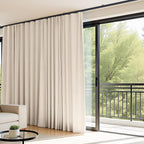 Room Divider Curtains Flexible Ceiling Tracks Set Curtain Track Ceiling Mount Blackout Curtain for Living Room Bedroom Ceiling Curtain Rod Privacy Dividers Panels W120 x H108 Beige Drape & Black Rail