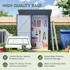 3x5 FT Outdoor Metal Storage Shed with Floor Frame, Single Door, 1 Clear Window, Tool Shed for Garden, Patio, Backyard