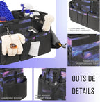 Wearable Cleaning Caddy, Cleaning Caddy Supplies Organizer with Handle & Shoulder Straps for Housekeepers, Under Sink & Car Cleaning Tool Organizers Bag with 4 Foldable Divider (StarrySky)