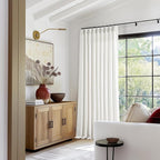 Beige White Pinch Pleated Linen Curtains 96 Inches Long 60 Inch Width Linen Blend Light Filtering Window Curtains 96 Inch for Living Room Bedroom Patio Pinch Pleat Drapes Hooks Rings 1 Panel 60Wx96L
