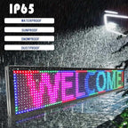 HS Programmable Scrolling led sign, High Brightness Full Color Outdoor Waterproof, Digital Display Board for Advertising Store Business Window Restaurant P10 (39''x8'')