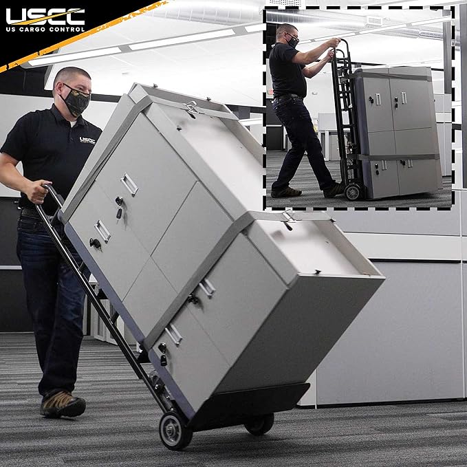 US Cargo Control Appliance Trucks (16-Pack) - Industrial Steel Appliance Hand Truck, 1,200 LBS. Capacity, with Double Auto Recoil Strap Systems & Stair Climbers - Heavy Duty Appliance Dolly