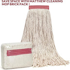 Matthew Cleaning 20oz 12Pack Cotton Mop Head Replacement,Looped-Open String Heavy Duty String Mop Refills,Universal Headband Blend,Floor Cleaning for Home, Industrial and Commercial Use(White)