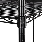 Seville Classics UltraDurable Heavy Duty NSF Solid Steel Wire Rack Storage Unit, Organizer for Garage, Warehouse, Office, Restaurant, Classroom, Kitchen, Black, 4-Tier Shelving, 60" W x 24" D