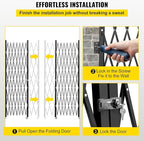 VEVOR Double Folding Security Gate, 87" H x 150" W Folding Door Gate, Steel Accordion Security Gate, Flexible Expanding Security Gate, 360° Rolling Barricade Gate, Scissor Gate or Door with Keys