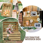 5 Pcs Decorative Wood Crates for Display, 5 Size Large Farmhouse Wooden Basket for Storage Container and Decorations, Rustic Nesting Crates Decor Boxes with Handle