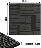 24" x 24" Self-Adhesive Carpet Tiles, 10 Pack Peel and Stick Carpet Squares for Indoor Flooring, Non-Slip Squares Carpet Floor Tile for Basement, Bedroom, Office, Easy DIY Installation