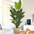 Artificial Bird of Paradise Tree 8FT 24 Leaves Tall Large Fake Faux Tropical Banana Plant 96 Inch Black Pot for Indoor Home Office Poolside Porch Mall Hotel School Decor Housewarming Gift
