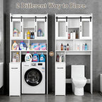 Extendable Rolling Drawer-Style Toilet Storage Cabinet. Conveniently Mobile. Sliding Storage Doors. Adjustable Shelving. Compact Bathroom Storage. Toilet Paper Holder. Bathroom, Toilet, Laundry Room