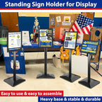 Pedestal Sign holder Stand 8.5x11inch Adjustable Standing Floor Sign Stand with Heavy Base & Snap Frame Display Stand for Indoor Outdoor Business Store Sign Holder Poster Stand (Black)